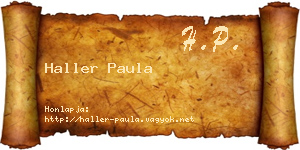 Haller Paula névjegykártya